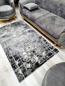 Covor Modern,Zaraza,Elegant,Living,Dormitor,Sufragerie,Gri,Antracit,Geometric - Img 6