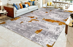 Covor Modern Antik Elegant Gri Auriu Pata - Living, Dining, Dormitor, Hol