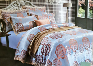 Lenjerie De Pat /JACQUARD /LUXURY/Matase/ 2 Persoane/4 Piese /HOM-J5064