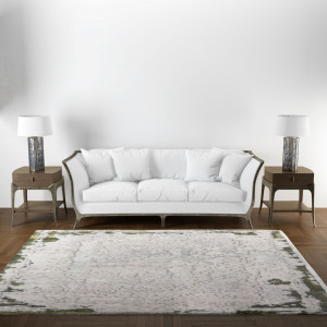 Covor Modern,Antik,Chenar,Elegant,Living,Dormitor,Sufragerie, Gri/Verde - Img 5
