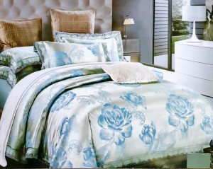 Lenjerie De Pat /JACQUARD /LUXURY /Matase/2 Persoane/4 Piese/ HOM-J5075