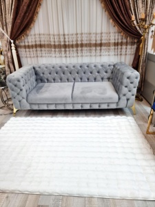 Covor Pufos,SOFTLINE, Rabbit, Imaculat , Living, Dining room, Sufragerie, Dormitor, Hol , culoare Alb - Img 1