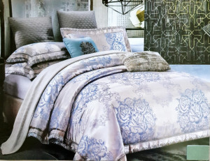 Lenjerie De Pat /JACQUARD /LUXURY /Matase/2 Persoane/4 Piese/ HOM-J6101