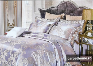 Lenjerie De Pat JACQUARD, LUXURY , Matase, 2 Persoane, 4 Piese, HOM-J6110