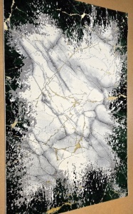 Covor/Living/Modern/Elegant/Dormitor/Sufragerie/Verde Smarald/Auriu/Gri/Atlantis