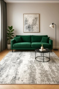 Covor /Modern/PIERRE /ANEMON/ Gri/ Alb , Living,Dining room,Sufragerie,Dormitor,Hol  - Img 2
