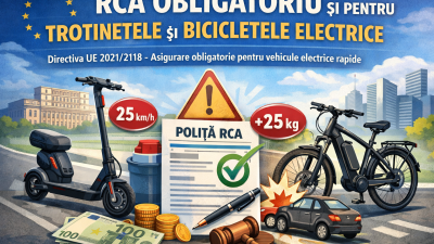 🟩 RCA devine obligatoriu pentru trotinetele și bicicletele electrice!