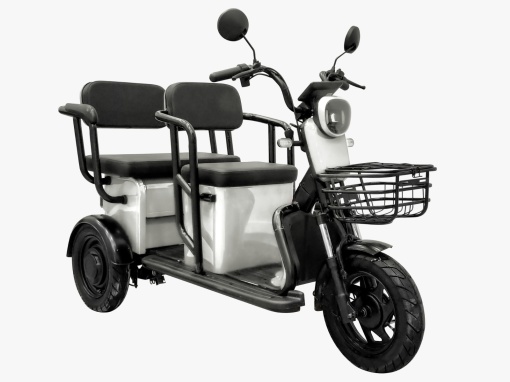 Tricicleta electrica, Volta APM5, Alb, viteza maxima 25 km pe ora, Autonomie pana la 40 km