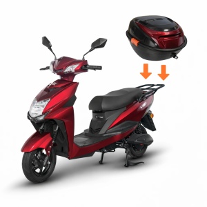 PACHET Scuter Electric Voltarom 2000 W, VS1 Rosu, Fara Permis + Cutie Portbagaj