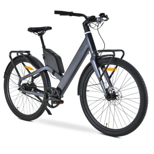 Bicicletă electrică urbană MS Energy Veles Plus C600, motor Ananda R400 de 250 W, baterie 36 V, 10 Ah, autonomie de până la 70 km, negru
