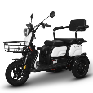 Triciclu Electric, Fara Permis, Motor 1000W, APM2 Alb, Autonomie pana la 36km, viteza maxima 25 km pe ora, Omologat RAR, voltarom.ro,1453