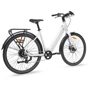 Bicicletă electrică urbană MS Energy Zorya C50, motor Ananda M131 de 250 W, cuplu 42 Nm, viteză maximă 25 km/h, autonomie 55–80 km, baterie 36 V, 10 Ah, 360 Wh, 8 viteze Shimano, Alb - Img 2