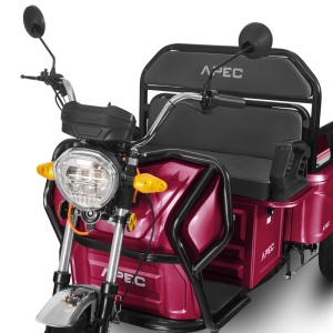 Triciclu electric 1000 W, Voltarom APT4 Fara permis, 60V, 20Ah, 25 Km/h, Rosu, Autonomie 41Km, voltarom.ro,10597