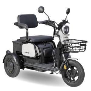 Triciclu Electric, Fara Permis, Motor 1000W, APM2 Alb, Autonomie pana la 36km, viteza maxima 25 km pe ora, Omologat RAR