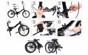 Bicicleta Pliabila Pegas Camping 3S Negru Mat ( AL ), voltarom.ro,8418