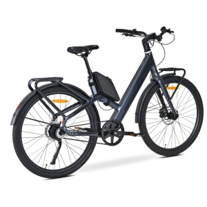 Bicicletă electrică urbană MS Energy Veles Plus C600, motor Ananda R400 de 250 W, baterie 36 V, 10 Ah, autonomie de până la 70 km, negru - Img 3
