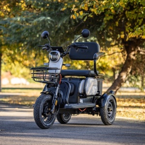 Triciclu Electric, Fara Permis, Motor 1000W, APM2 Alb, Autonomie pana la 36km, viteza maxima 25 km pe ora, Omologat RAR, voltarom.ro,291820