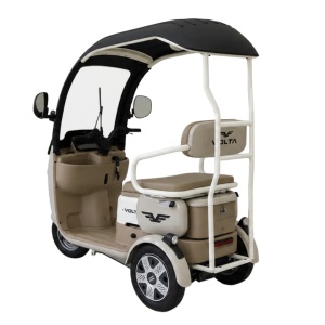 Triciclu electric Voltarom VM2, 1000 W, baterie li-ion 60V 20Ah, autonomie pana la 42 km, 25 km/h, crem - Img 2