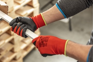 Mănuși de protecție acoperite cu latex RODER roșu/negru, marimea 10 - Img 3