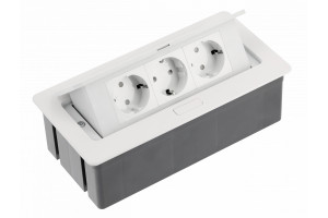 Priza electrica SOFT. 3xSchuko, 1,5m cablu, alb