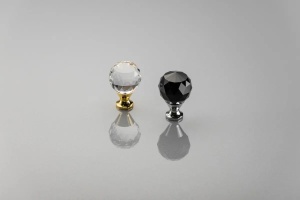 Buton Zamak Crystal Palace A 30mm crom + CRISTAL NEGRU - Img 2