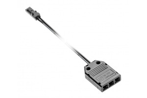 Conector pentru bandă LED, cablu de alimentare 2m, 3xMINI AMP, negru