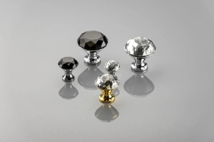 Buton Zamak Crystal Palace A 30mm crom + CRISTAL NEGRU - Img 3