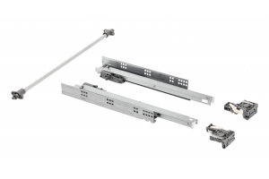 Glisieră 400mm Modern Slide Pro Push to Open, extensie completa, 3D, cu bara de sincronizare pentru grosime de 18mm