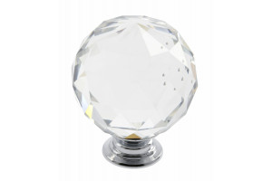 Buton Crystal Palace J 40 mm (crom + CRISTAL)