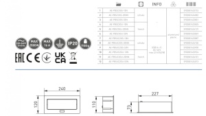Priza incorporabila in mobilier 2xSchuko, 2xUSB, cablu inclus 1.5m, aluminiu - Img 2