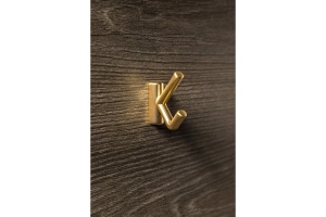 Agățătoare cuier, GTV LENS, dublu, ZnAl, auriu periat - Img 2