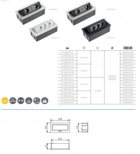 Priza electrica SOFT. 3xSchuko, 1,5m cablu, argintiu - Img 2