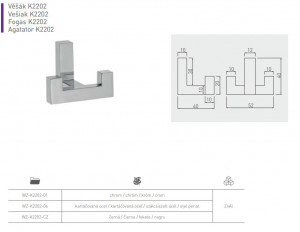 Agățătoare dublă cuier, inox pentru Riflaj - Img 2