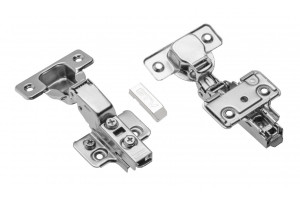 Balamale SOLID PLUS semi aplicate, cu amortizor, reglaj excentric 3D, placă de montaj h=0 cu șurub euro