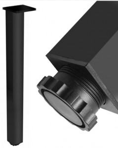 Picior pentru masă pătrat din aluminiu reglabil, negru, 60x60x710 - Img 3