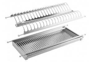 Scurgător de vase 800 mm, cu două nivele si picurator, inox