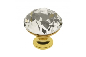 Buton Zamak Crystal Palace B 30mm aur + CRISTAL