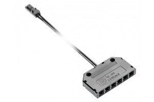 Conector pentru bandă LED, cablu de alimentare 2m, 6xMINI AMP, negru