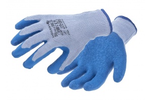 Mănuși de protecție acoperite cu latex gri/albastru, marimea 10