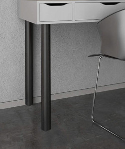 Picior pentru masă pătrat din aluminiu reglabil, negru, 60x60x710 - Img 4