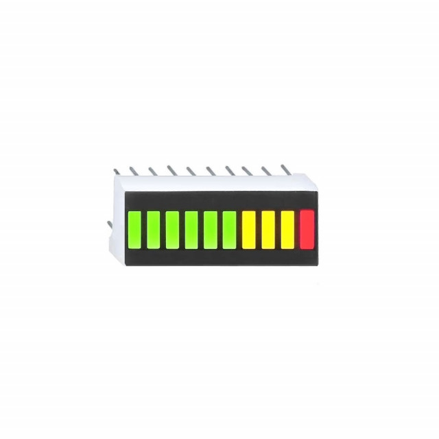 thumbnail image 2 of 6pcs Tri-Color 10-Segment LED Bargraph – GYR 3G+3Y+4R, PCB Mount, 20-Pin 2 of 3