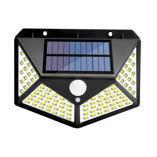 Lampa solara 100 LED cu senzor si acumulator