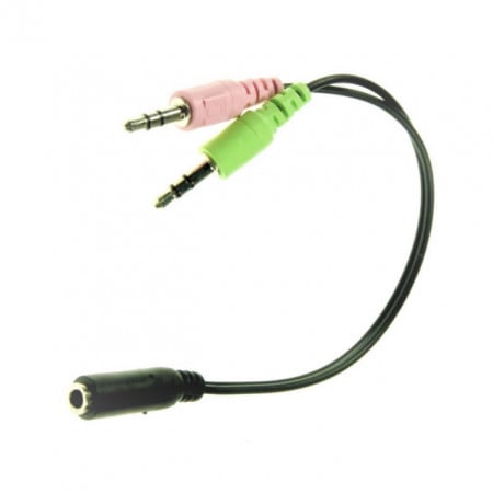 Cablu adaptor Jack 3,5mm 4P la 2x 3P