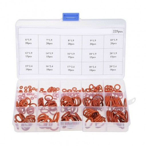 Set 225 buc garnituri VMQ O-Ring