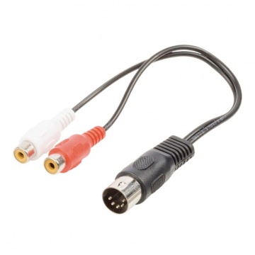 Cablu DIN 5pini tata la 2x RCA mama