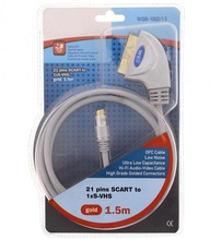 Cablu SCART 21p la S-Video / SVHS 4p Gold - Img 1