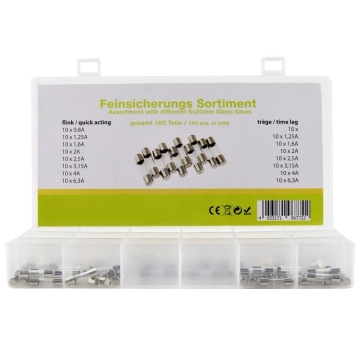 Sortiment sigurante 5x20mm 160 bucati