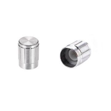 Buton aluminiu 14mm argintiu
