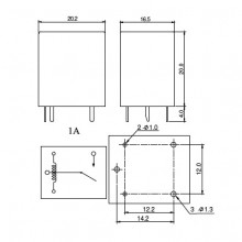 Releu 12V 125V/12A Shori - Img 2