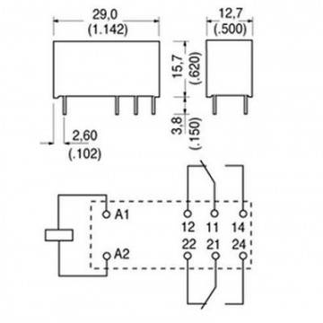 Releu JQX-14FC-24VDC-2C 24V 240V/5A - Img 2